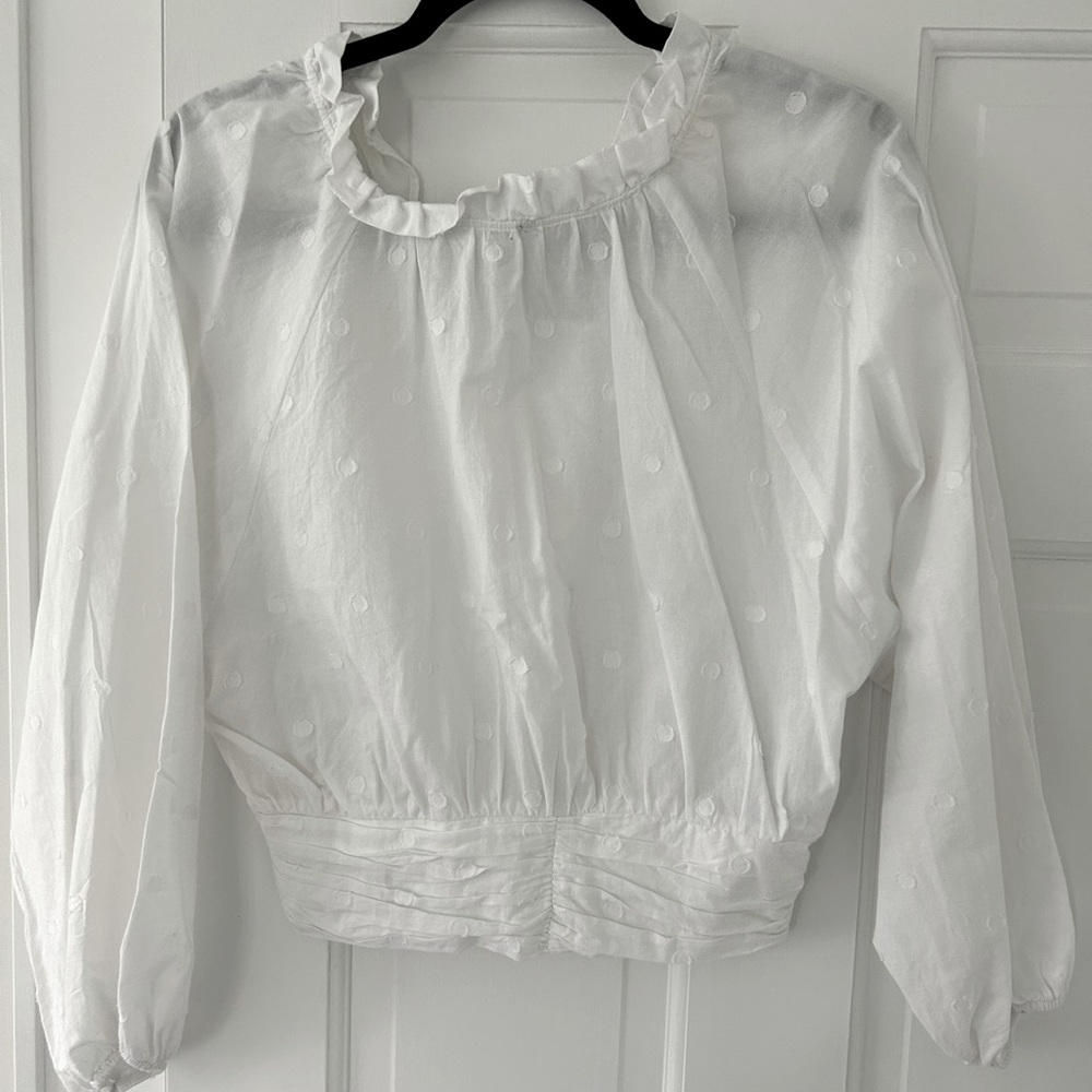 Anthro White Cotton Top S